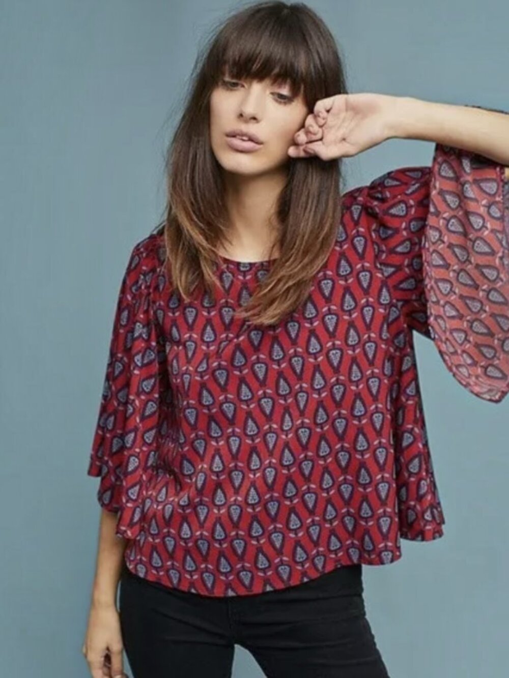 NWT Anthropologie Tia Printed Blouse by ISLA MAUDE - Picture 1 of 6